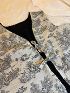 Gilet berger réversible noir toile de jouy