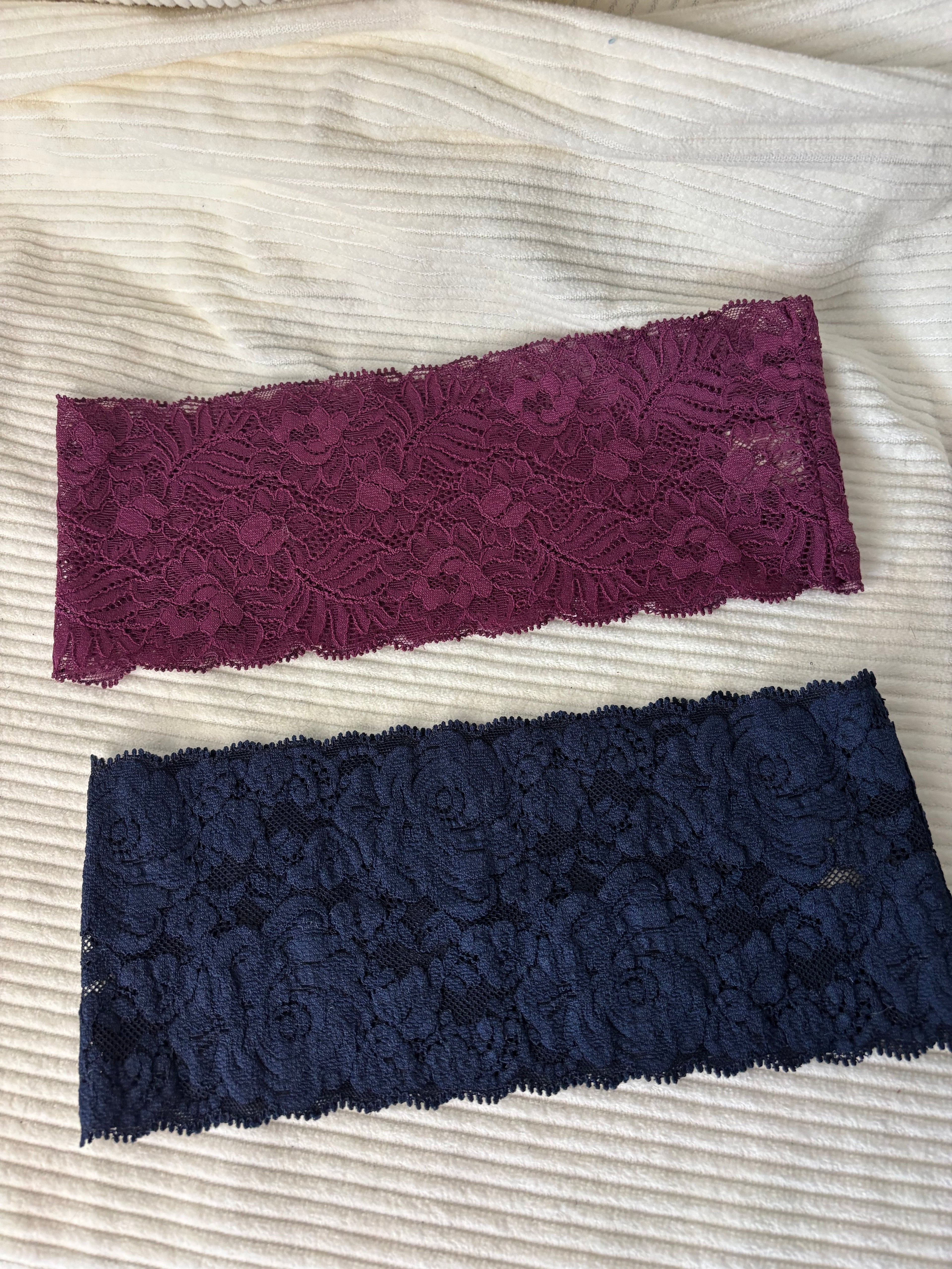 Lot de 2 bandeaux en dentelle large