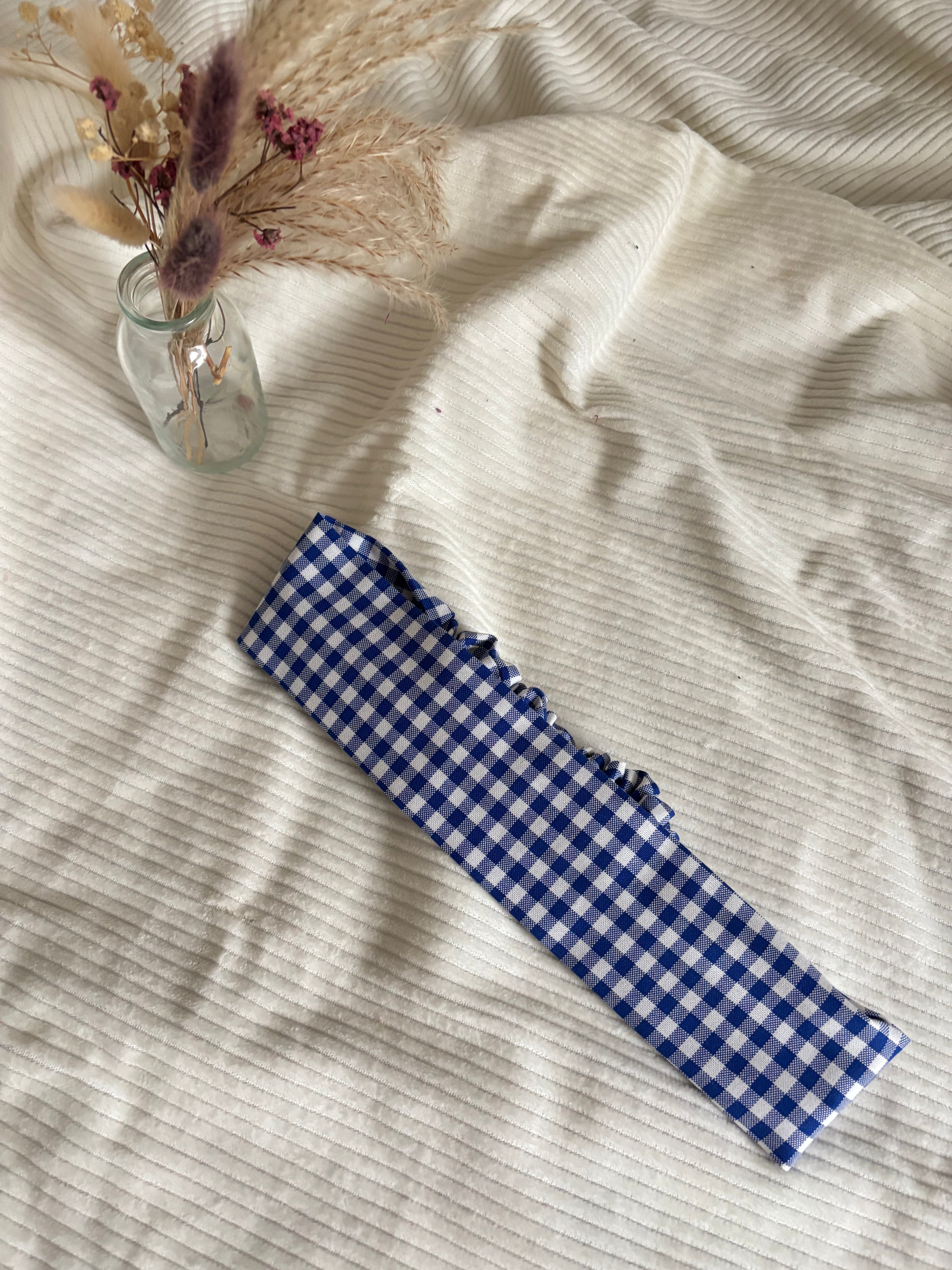 Bandeau carreau Vichy bleu Eloïse