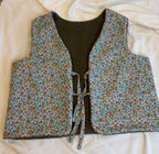 Gilet berger réversible kaki fleur