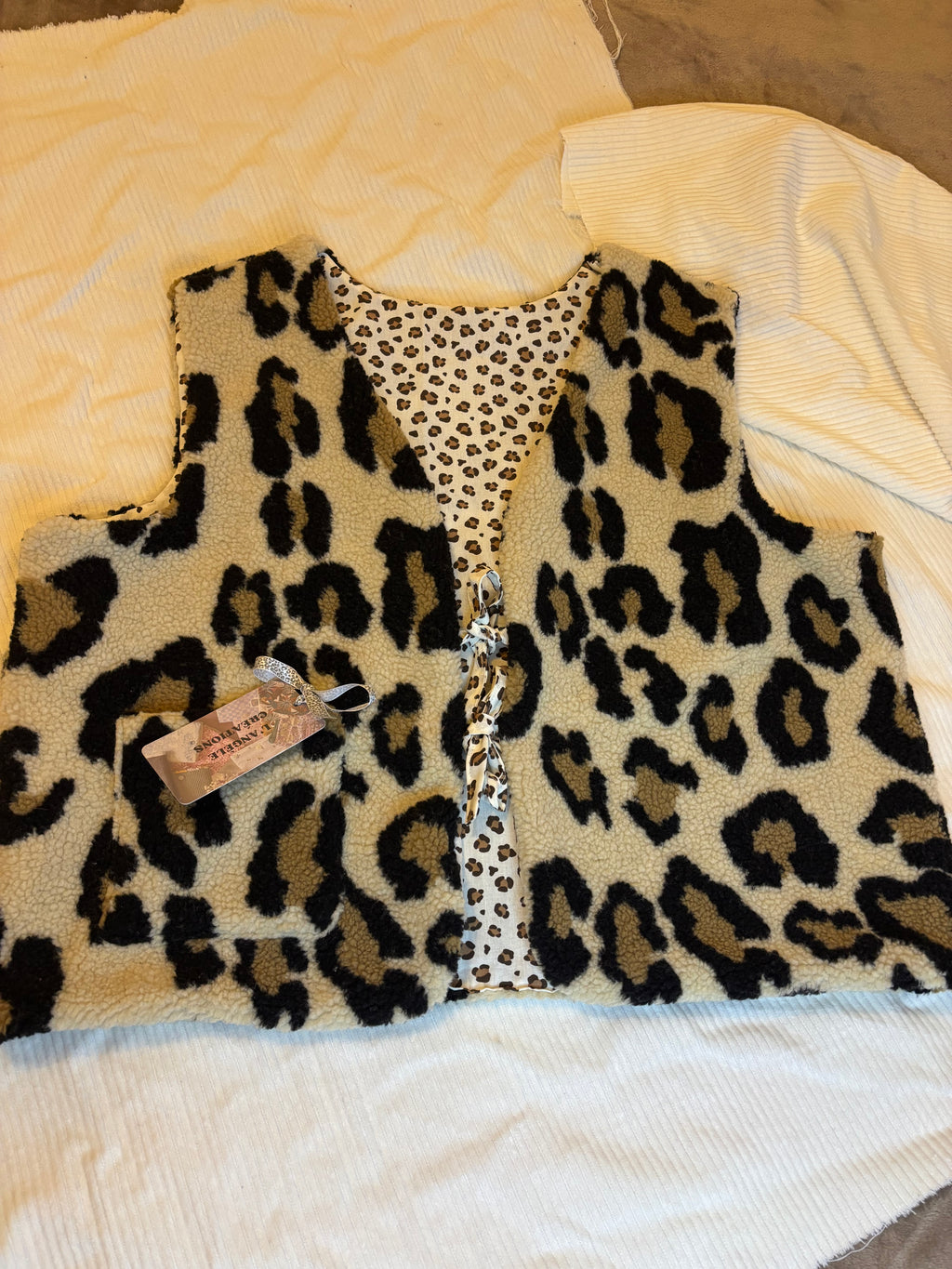 Gilet berger réversible Full léopard