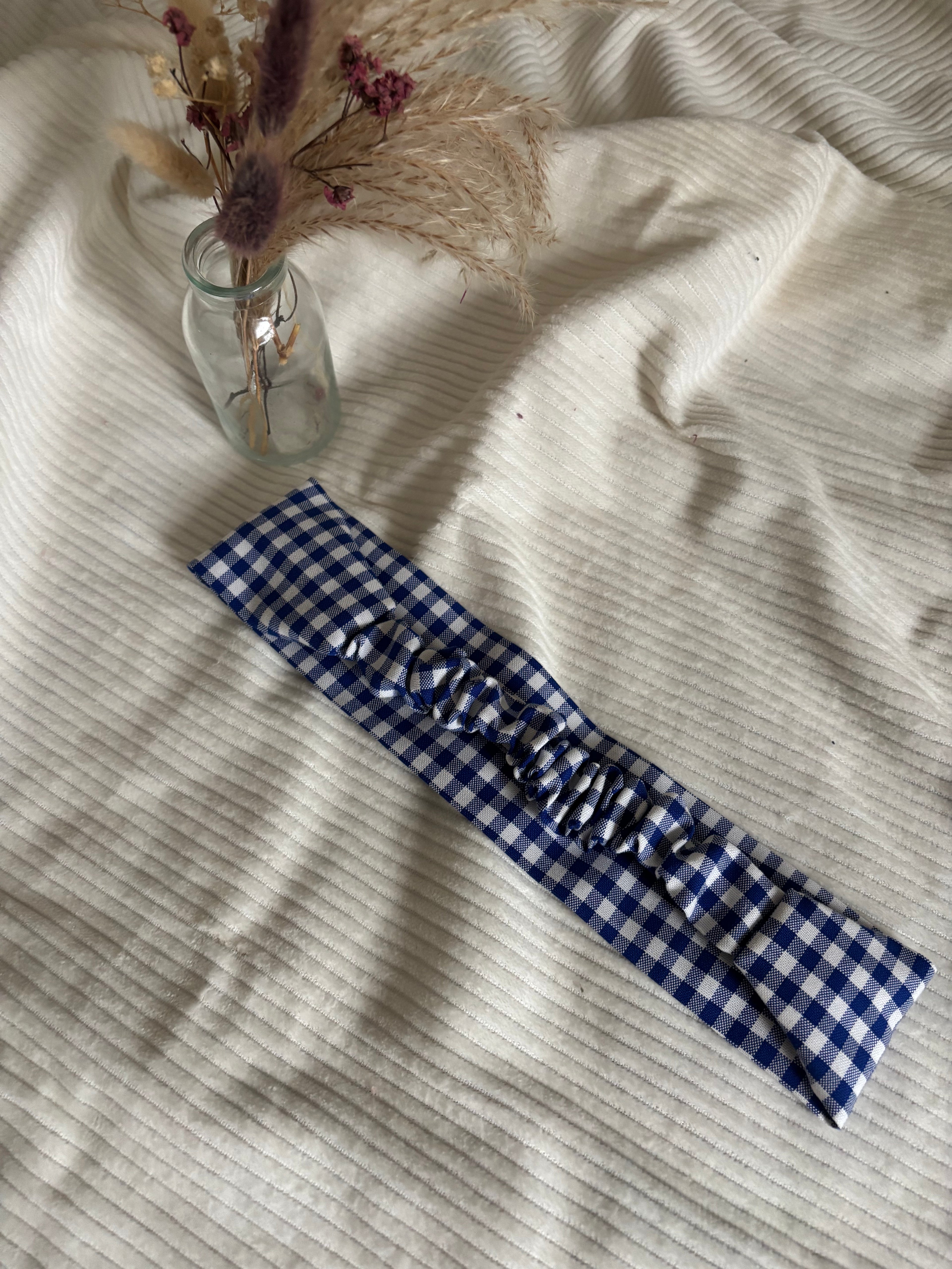 Bandeau carreau Vichy bleu Eloïse