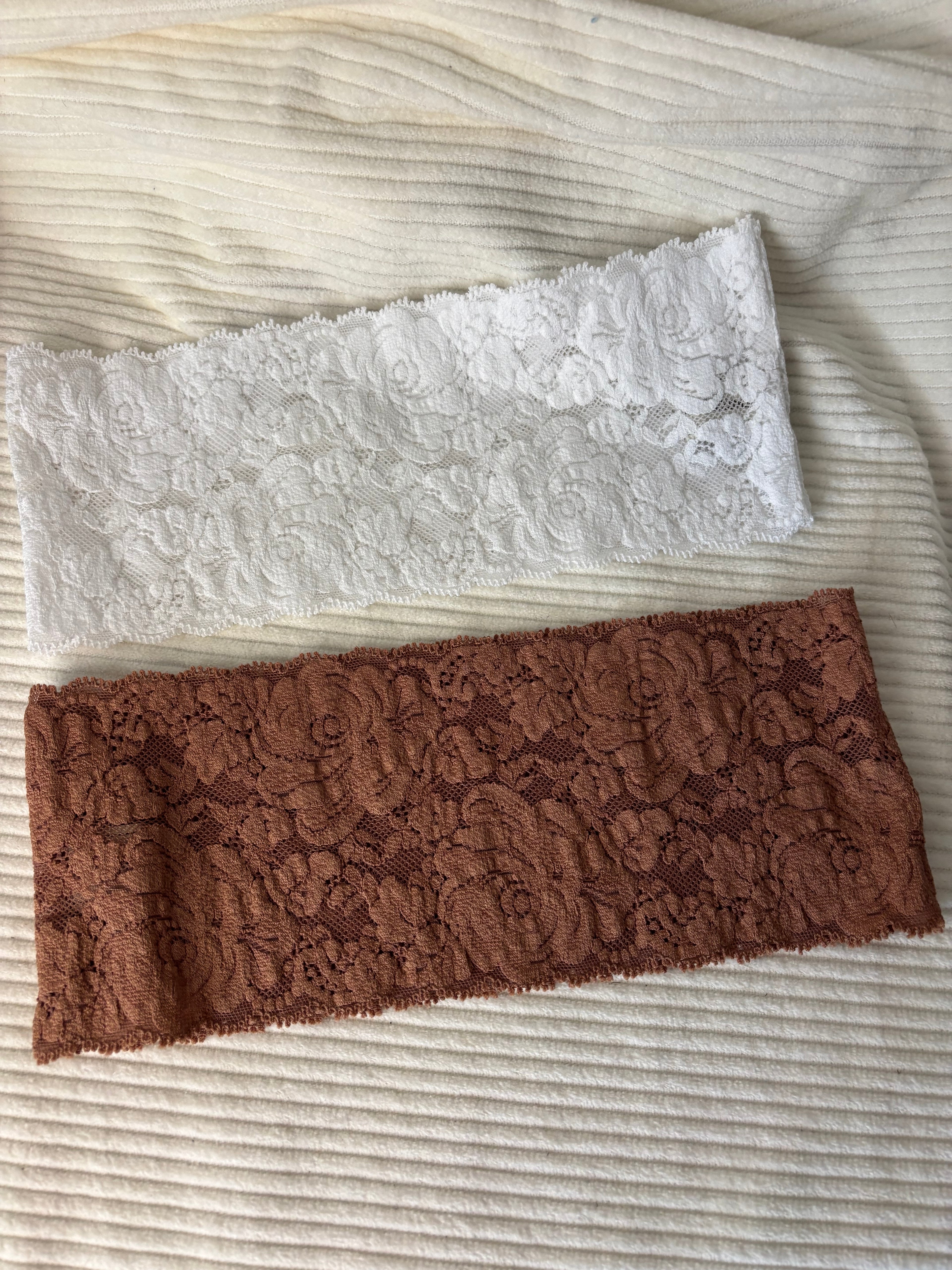 Lot de 2 bandeaux en dentelle large