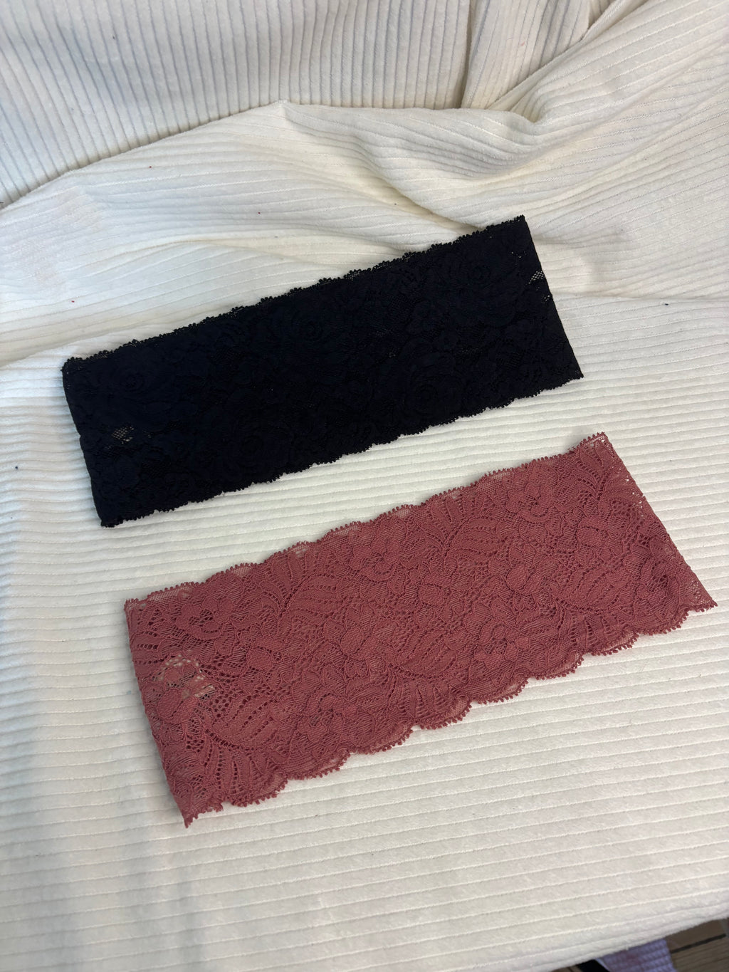 Lot de 2 bandeaux en dentelle large