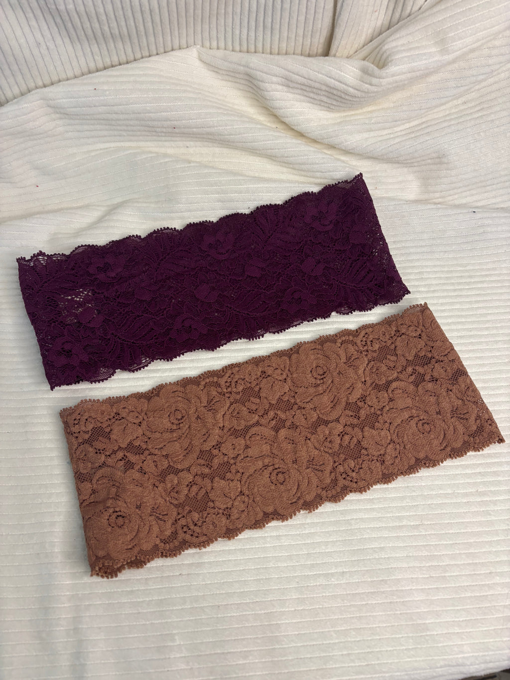 Lot de 2 bandeaux en dentelle large