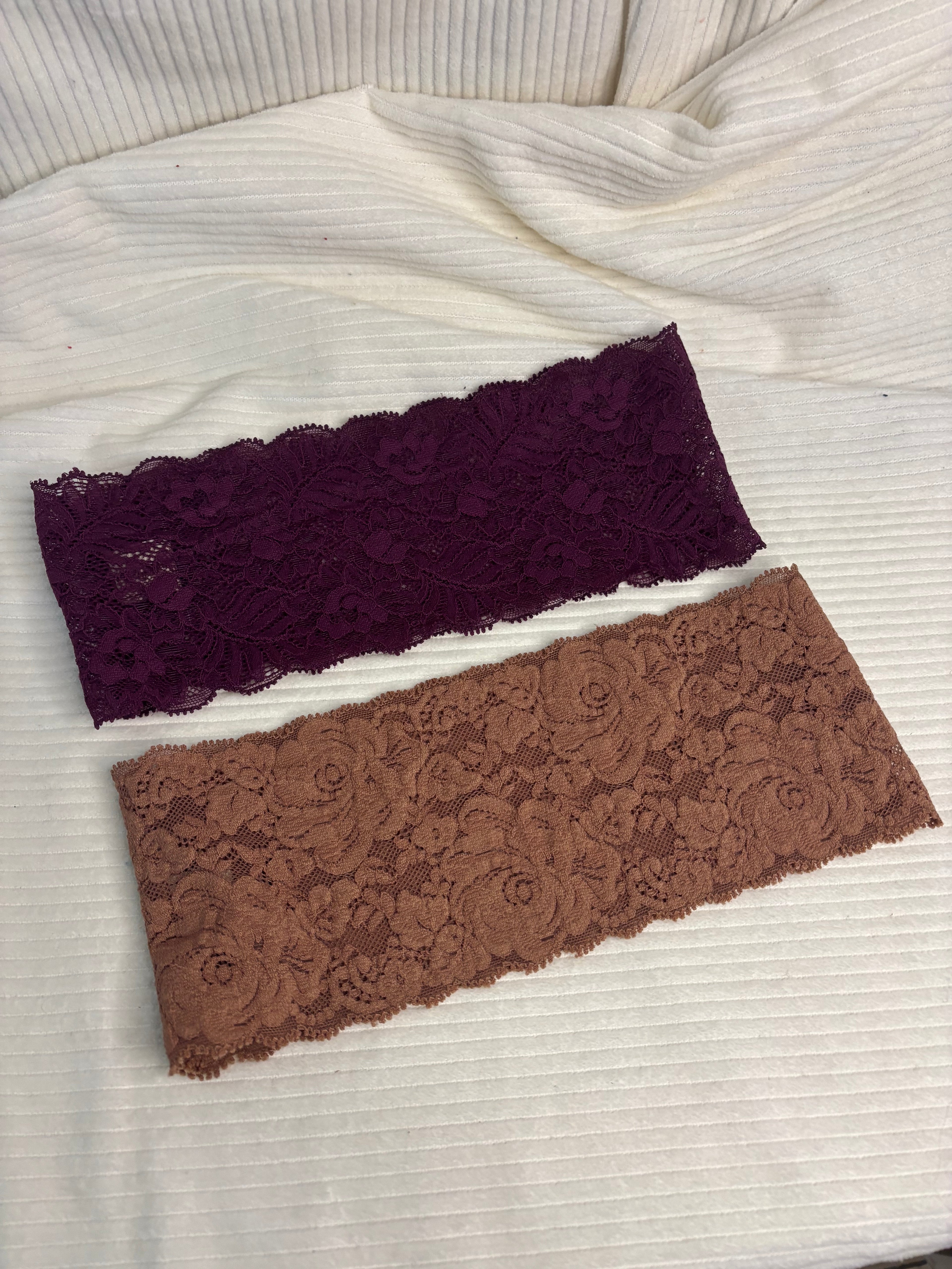 Lot de 2 bandeaux en dentelle large