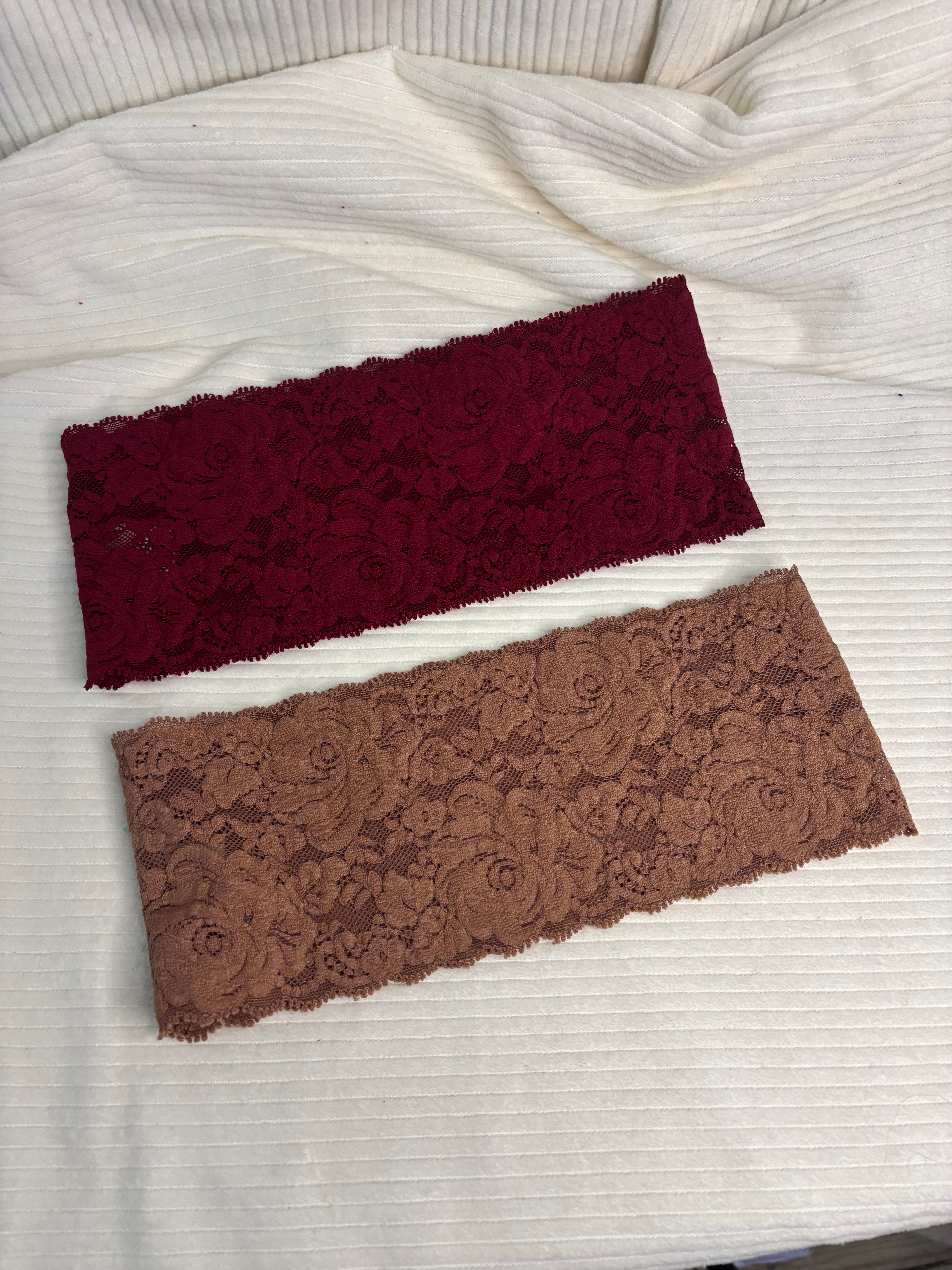 Lot de 2 bandeaux en dentelle large