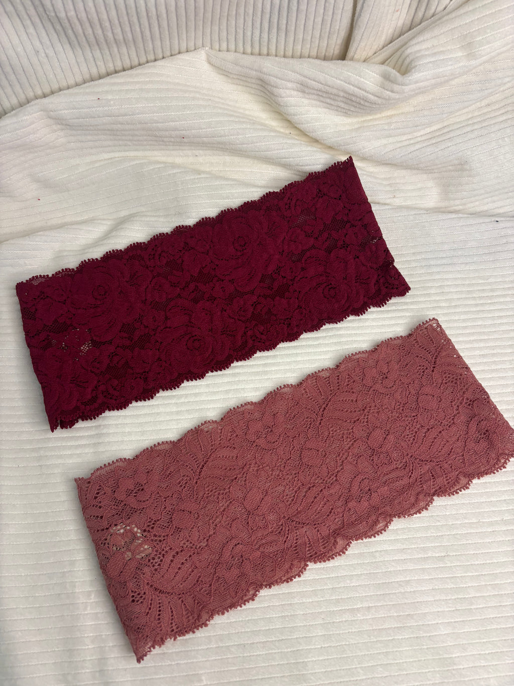 Lot de 2 bandeaux en dentelle large