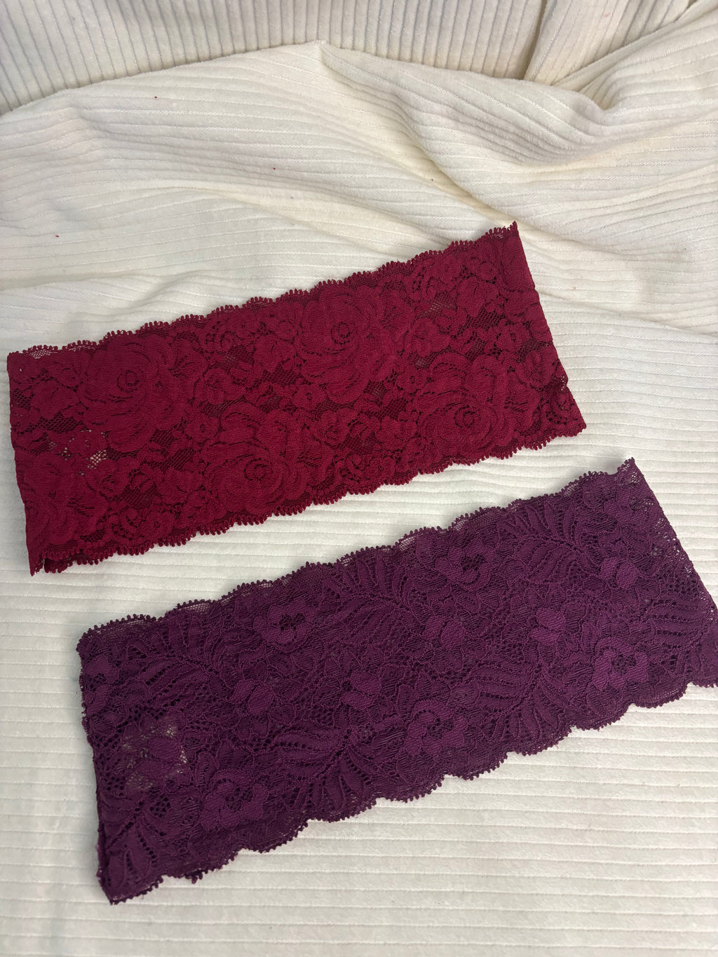 Lot de 2 bandeaux en dentelle large